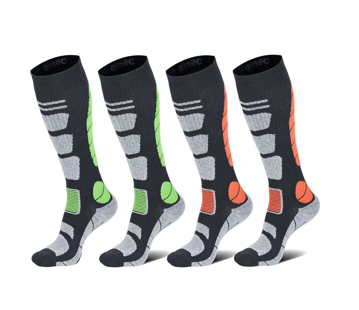 KOWVOWZ 2 Pairs Winter Merino Wool Ski Socks Thermal Knee High Snowboard Sport Socks for Men Women Snow Snowboard Hunting Hiking, Large.