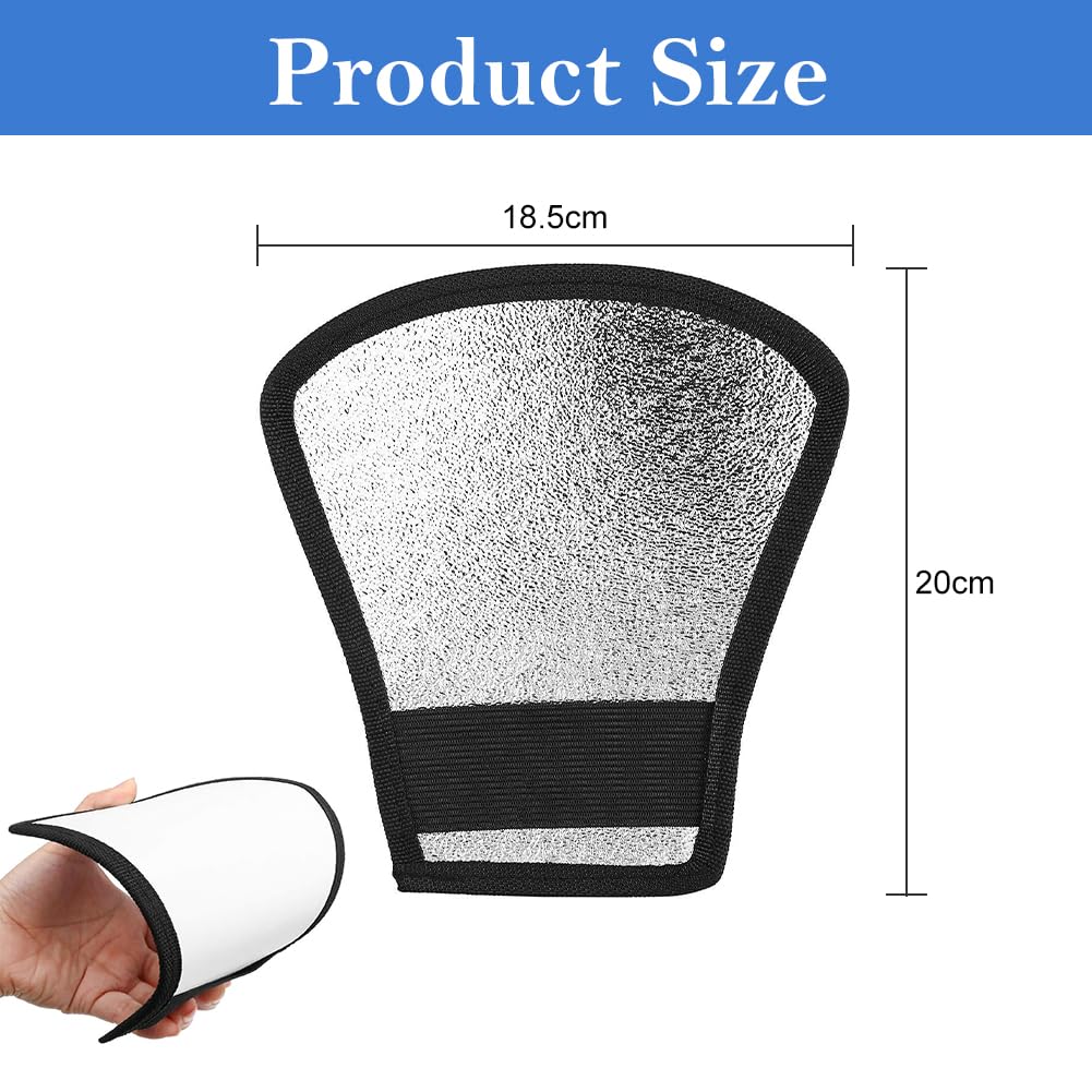 GHEART Diffusore Flash, Flash Diffusore Riflettore Argento/Bianco, Universale, 2 Pezzi