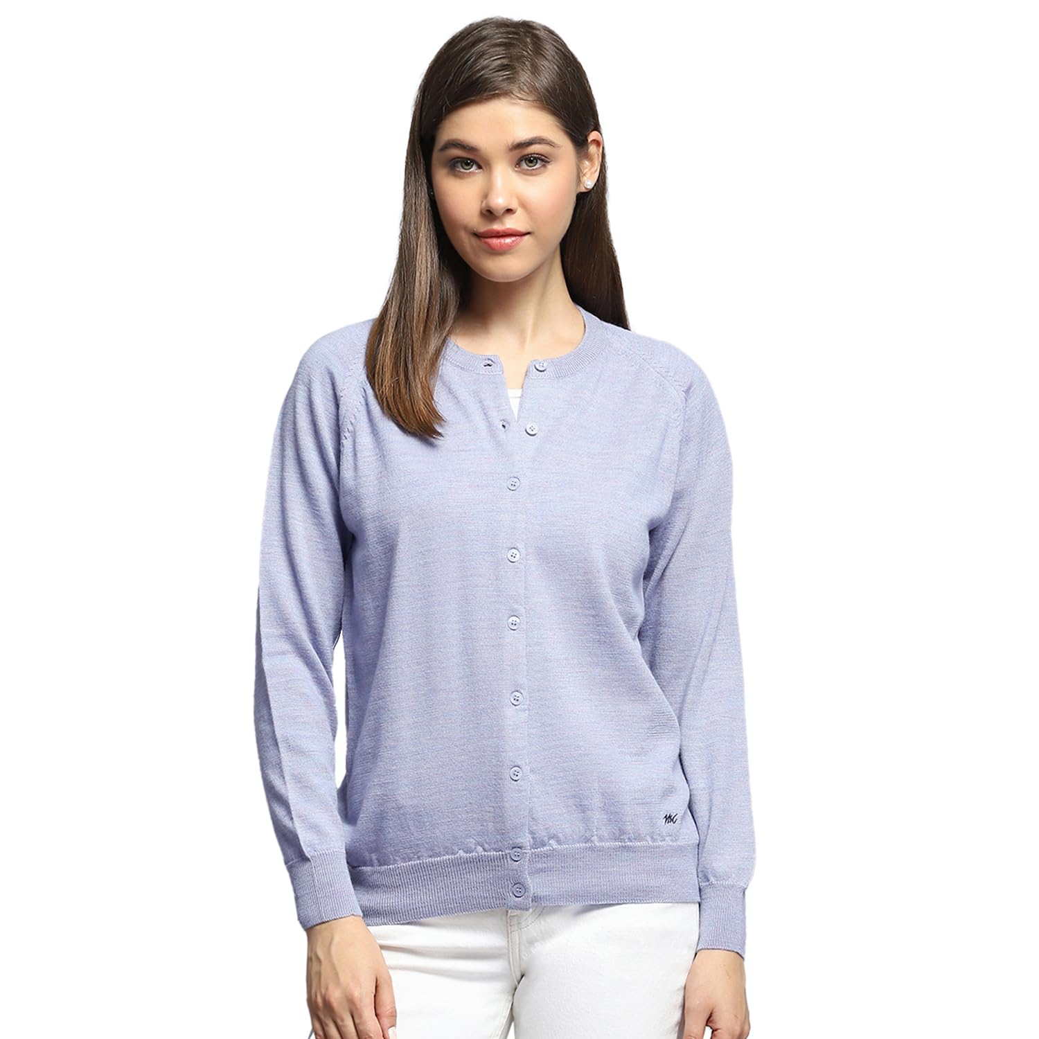 monte carlo Womens Solid Lavender Round Neck Full Sleeve Cardigan_1240708RN-2440-picture-38