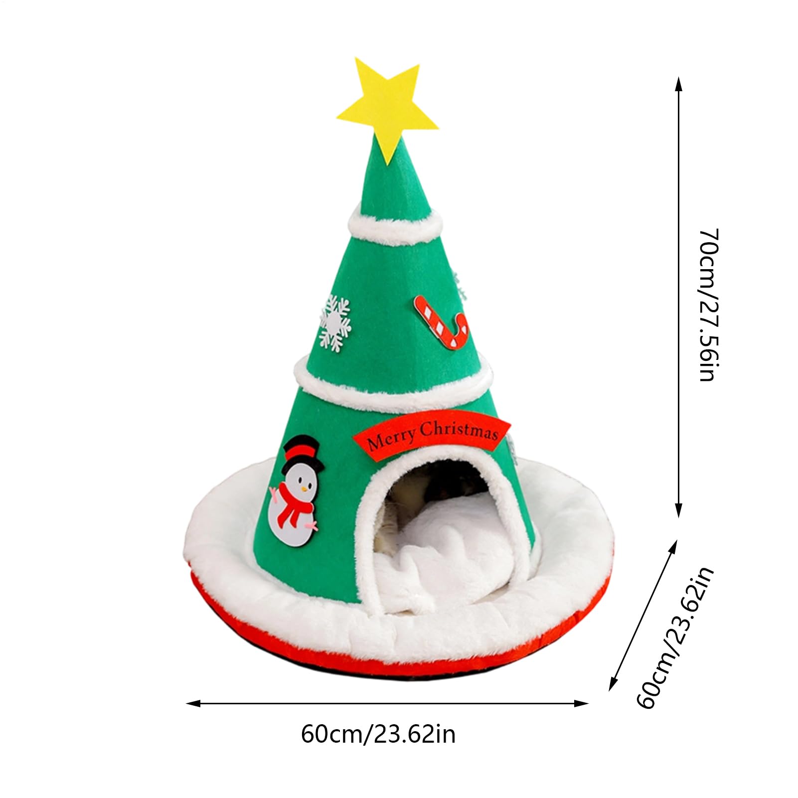Cuccia Gatti Chiusa Cuscino Albero Di Natale Amovibile | Cuccia Gatti Interna Con Grotta Per Cani Piccoli Interno Decorazione Casa Camera Soggiorno Inverno Appartamento