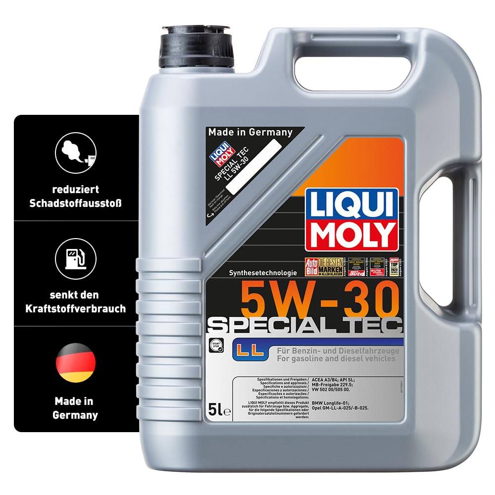 LIQUI MOLY Special Tec LL 5W-30 | 5 L | Synthesetechnologie Motoröl | Art.-Nr.: 1193, farblos
