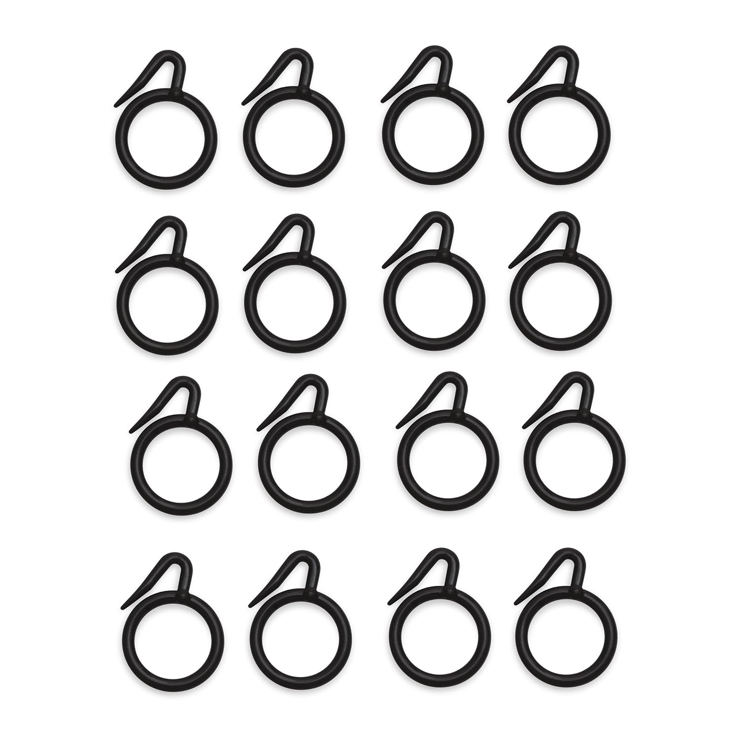 Prokart Plastic Curtain Ring Hook for Doors Windows Bathroom Curtains 1.25 inch Ring Suitable for 1 inch Rod (Brown, 100)