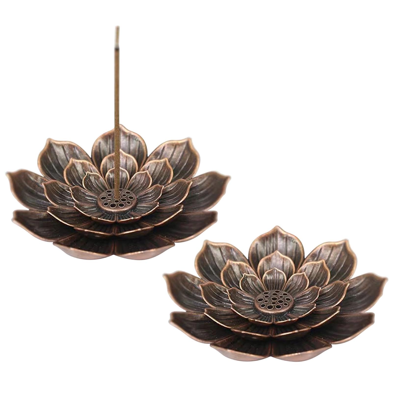 Miquora 2PCS Lotus Incense Holders Burner, Detachable Incense Sticks Holder, Multi Holes Coil Incense Burner, Elegant House Incense Burner for Home Fragrance Office Tea House Meditation Yoga SPA