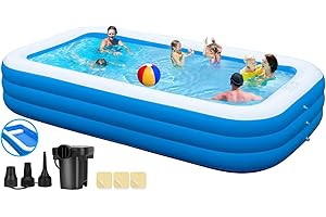 Large Inflatable Family Pool Set with Built-in Seats