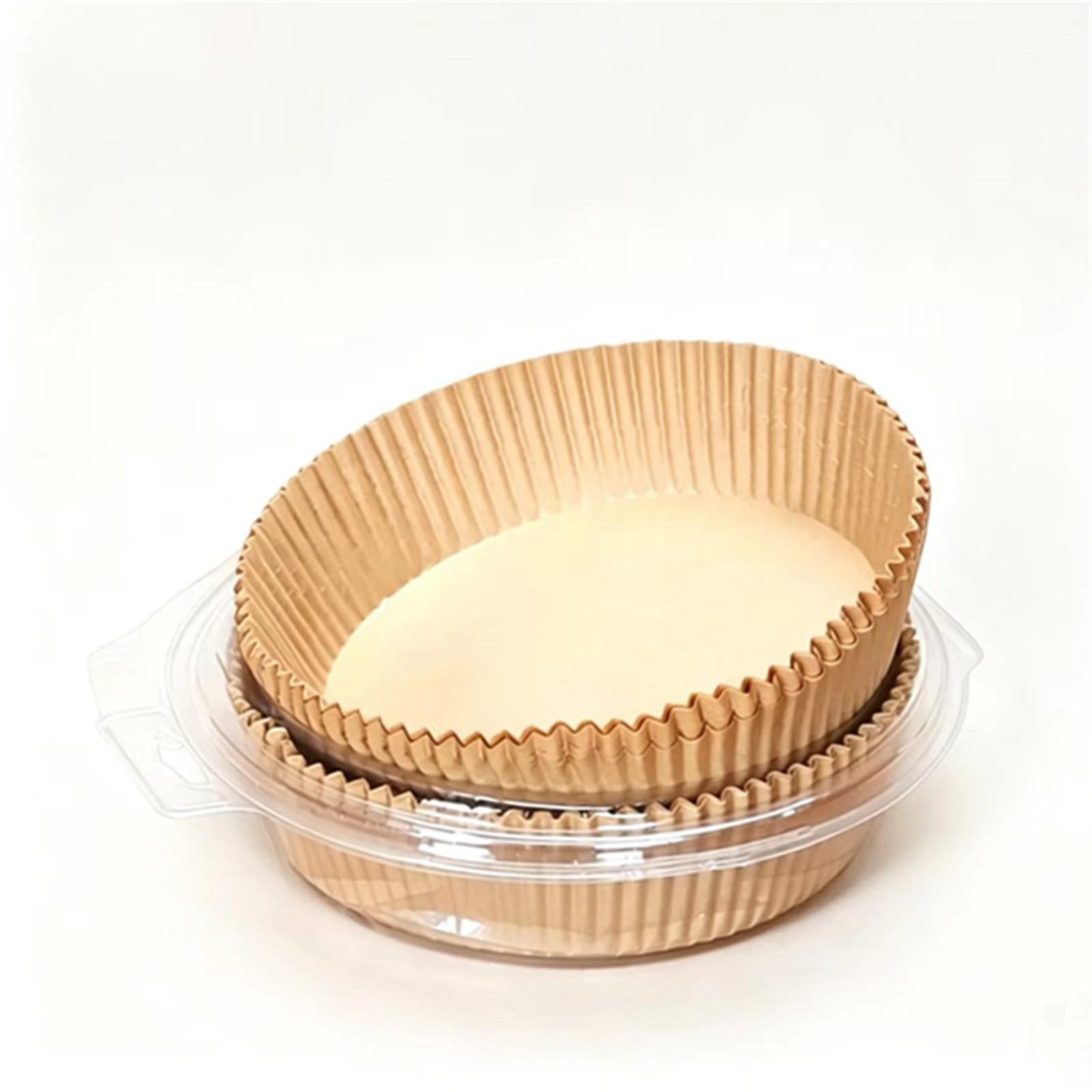 Omengyan Air Fryer Liner,Round and Square airfryer Liners Disposable,Unbleached Food-Grade Paper, 16-20 cm, Non-Stick, 50/100 Pack Perfect for Baking, Roasting or Cooking. (Round 20cm*4.5cm-100pcs)