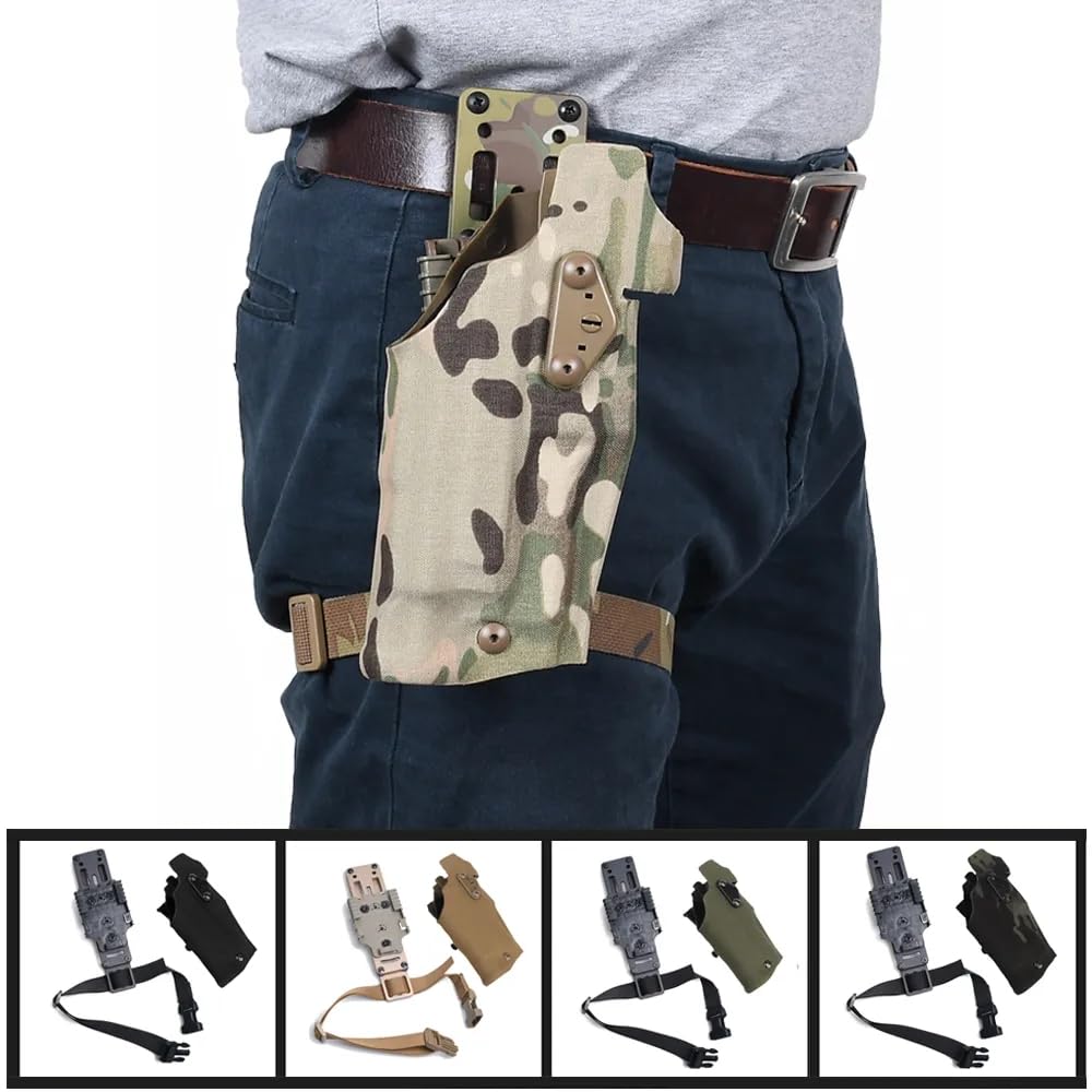 ACEXIER Holster Pistolet Tactique ALS Locking Compatible G17 + X300 Lamp Metal Modular Gun Holster Adapter Hunting Airsoft Gear