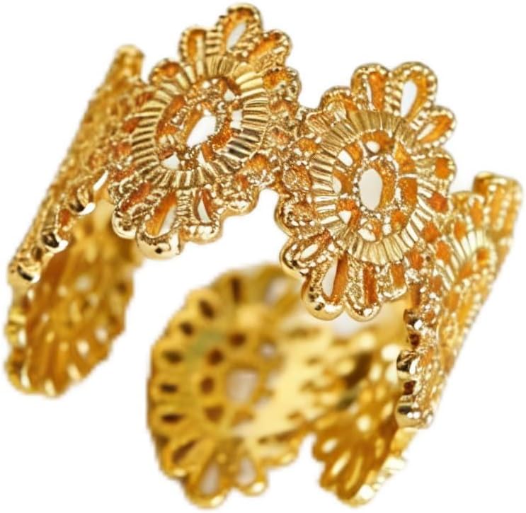 Valentines Rings for Women, Non Tarnish Chunky Wedding Ring Set, Adjustable Bohemian Statement Ring
