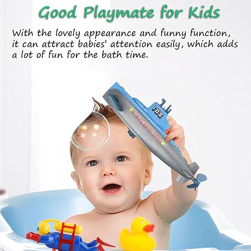 Miniatura 9 de Miracland Juguete de baño submarino de viento, divertido submarino de agua para bañera, juguete de bañera mecánica para piscina, playa, niños (gris)