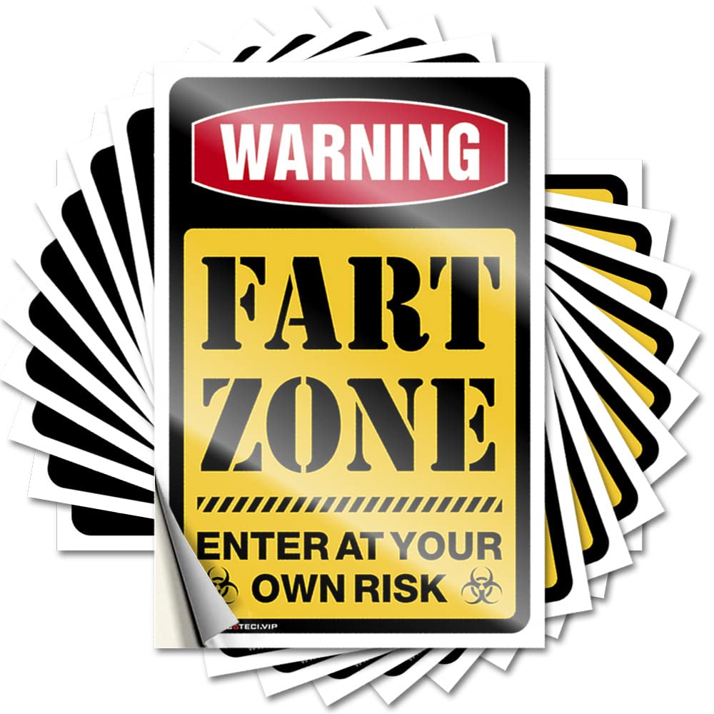 Fzfn Colour Funny Sticker - Personalized Water Warning Fart Zone For Dart Porch Decorations Outdoor(6X9cm)