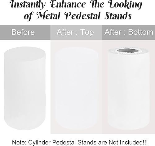 Miniatura 3 de Juego de 5 fundas de soporte cilíndrico de elastano para pedestal, fundas elásticas para zócalo, mesa de postre, cubierta de pilares para accesorios