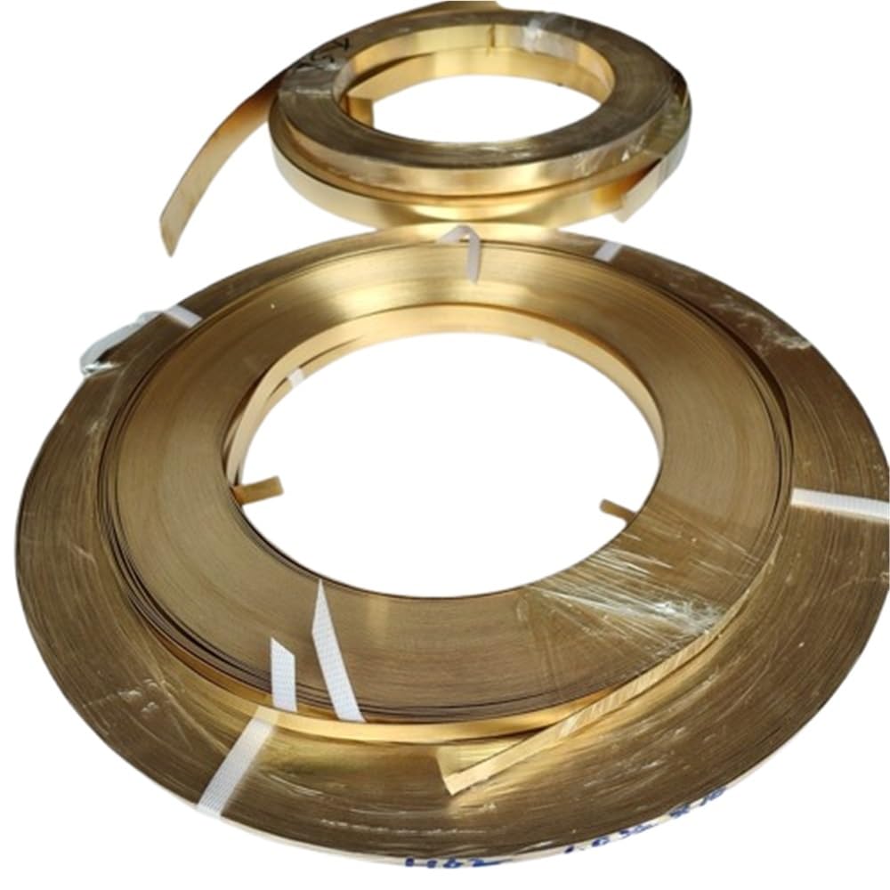 Drut ze złotej folii Płyta z folii mosiężnej - 8 mm H62 Cienka blacha mosiężna Taśma do wyrobu biżuterii i projektów DIY - 1 szt.(1.0x8x2000mm)