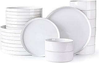 Sponsored You’re seeing this ad based on the product’s relevance to your search query.Learn more about this advertisement GBHOME White Dinnerware Set for 8 People, 24-Piece Stoneware Set with Speckled Design & Glazed Base, Scratch Resistant & Chip Resistant, Dishwasher & Microwave Safe, White