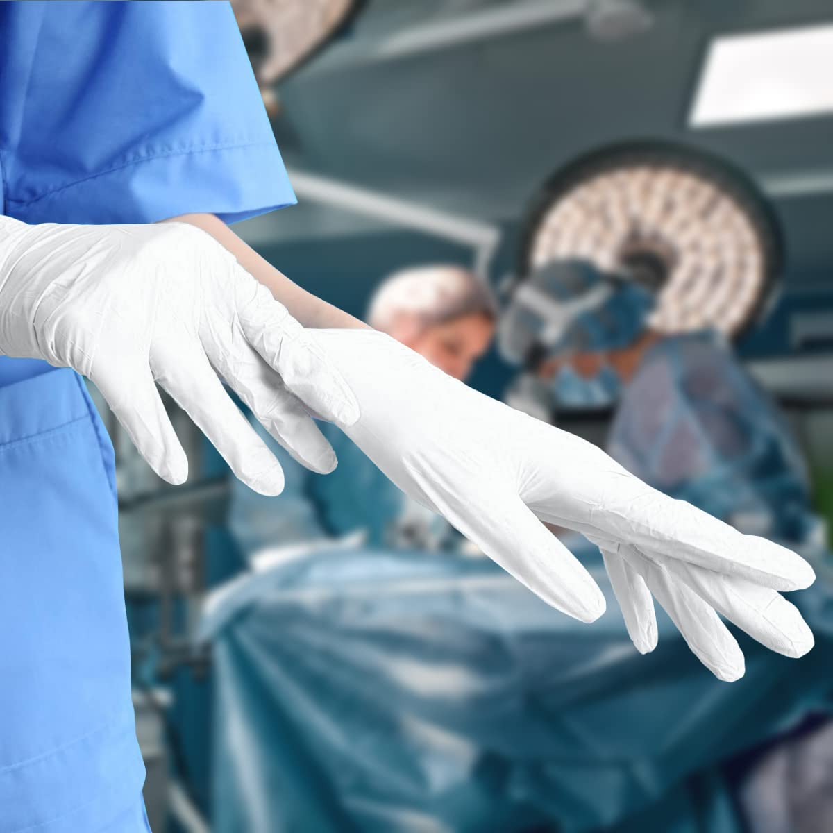 VENSALUD | Jednorazowe rękawice | Bezpudrowe | Odporne | Do laboratoriów, pomieszczeń sanitarnych, kuchni, studiów tatuażu, weterynarii, sprzątania, badań | 100 sztuk