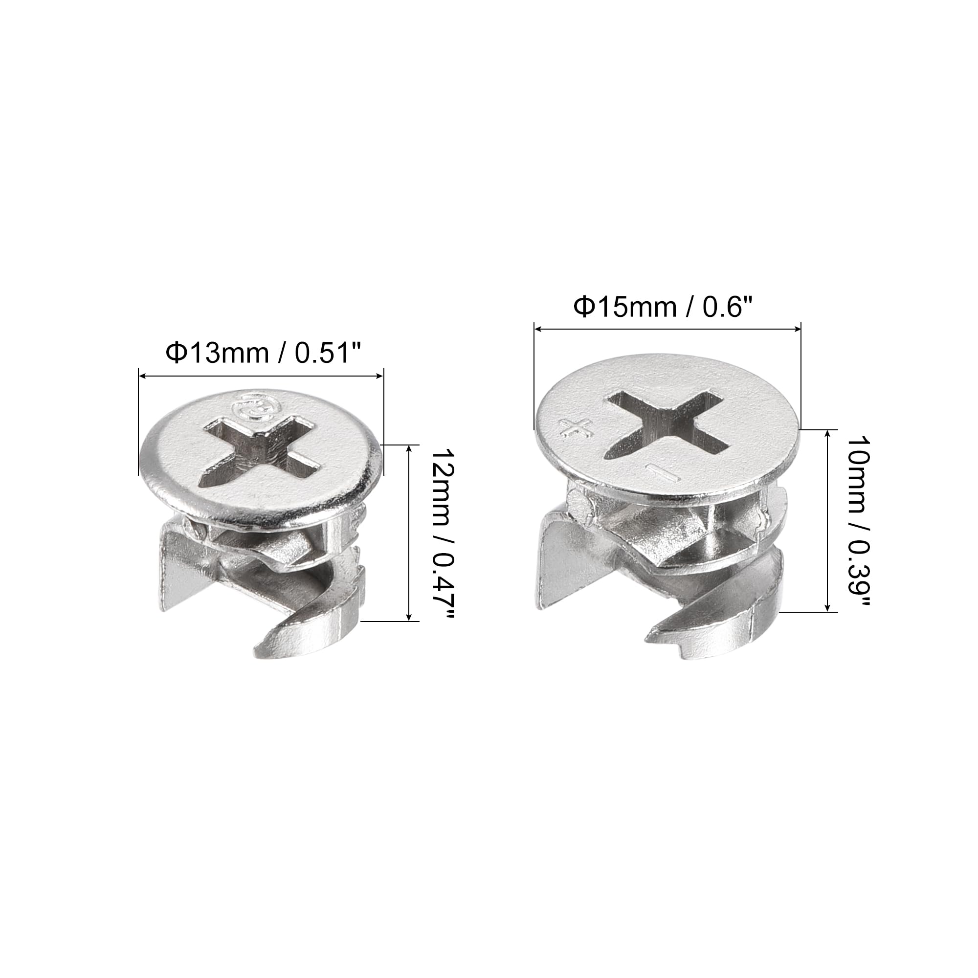 uxcell Cam Lock Nut for Furniture, 20pcs 12x10mm Joint Connector Locking Nuts Furniture Connecting Cam Fittings