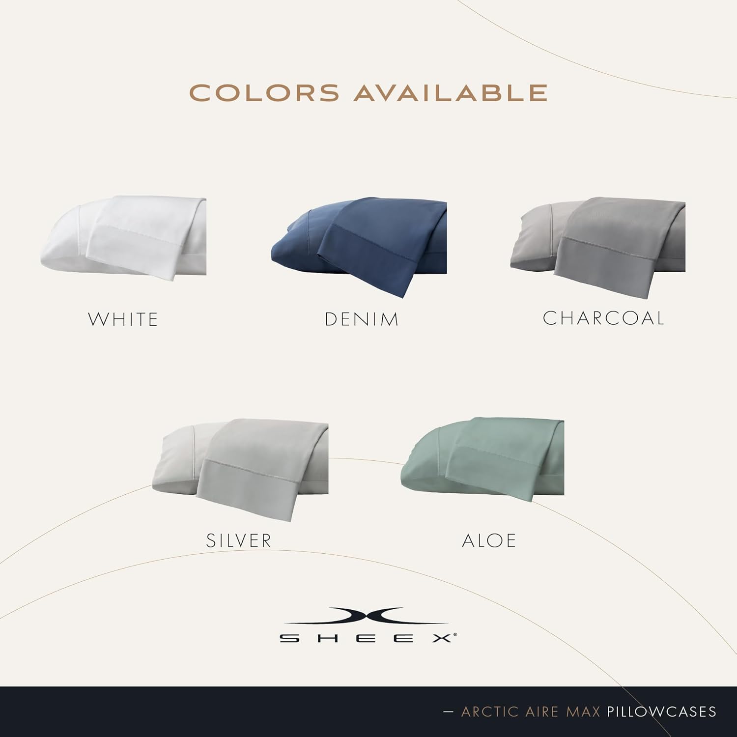 SHEEX Set of 2 Arctic Aire MAX Cooling Pillowcases with CoolX Technology, King, White