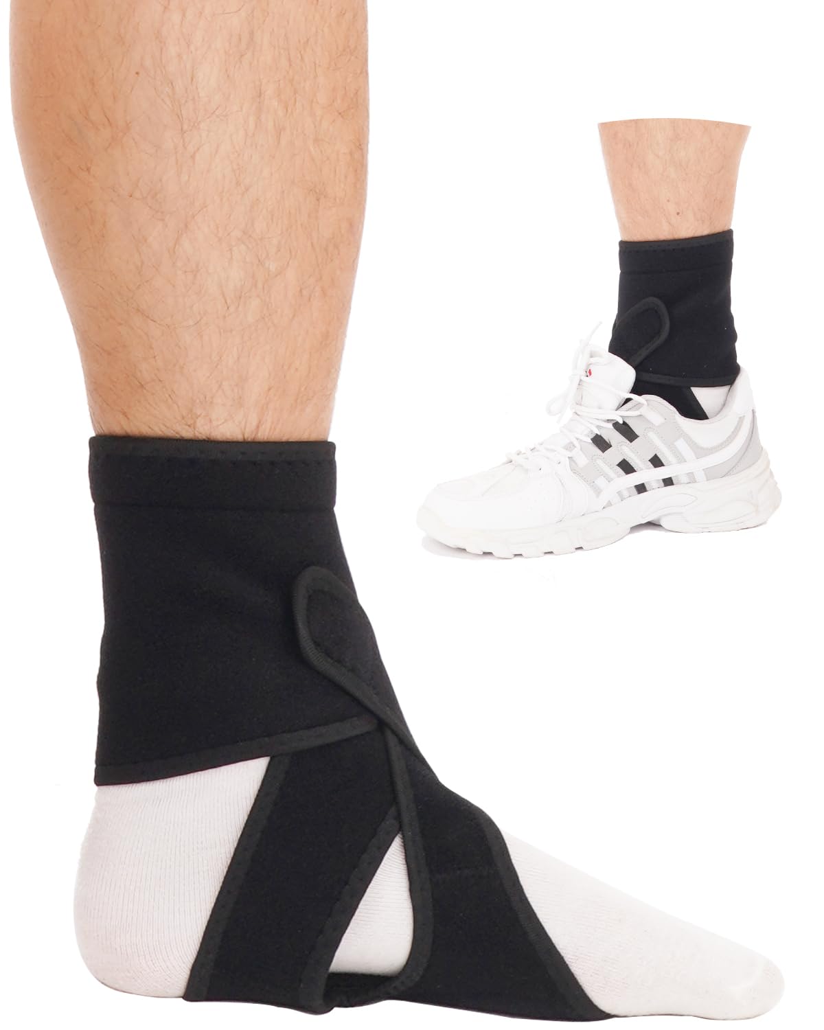 AFO Foot Drop Brace for Walking, Soft Drop Foot Brace Soft Night Splint, Adjustable Foot Support Brace (Left)