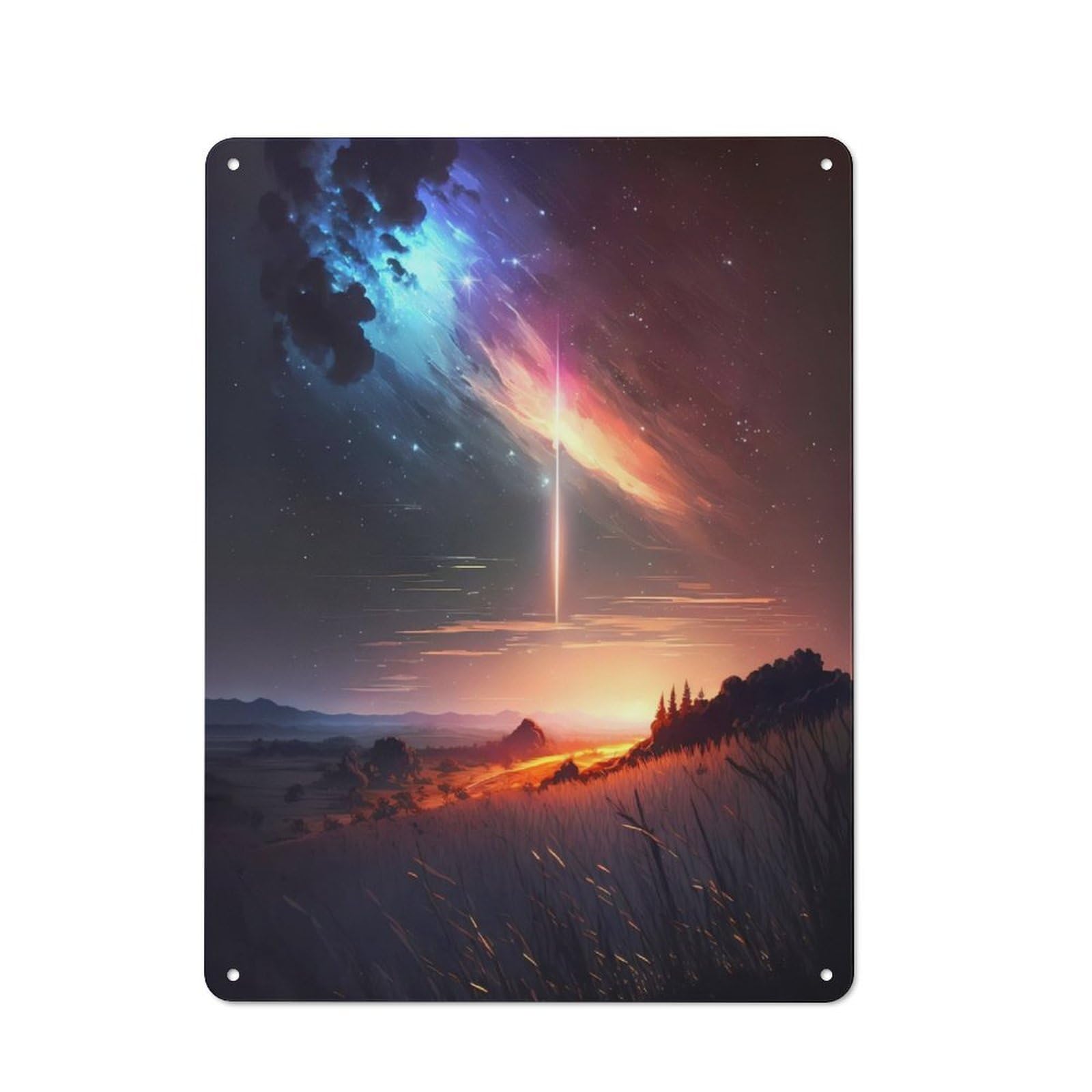 Junmoney Comet Storm Serenity For Lounge Or Reading Corner, Rustic Tin Sign 40X30cm, For An Autumn Update To Lounge And Reading Corner