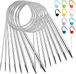 8pcs Aiguilles circulaires pour câbles de tricotage 31.5Inch(80cm) Kit d'aiguille de tricotage de qualité supérieure en acier inoxydable 8 Tailles Aiguilles à tricoter Set Aiguille Circulaire pour le Projet de Tissage(2mm,3mm,4mm,4.5mm,5mm,6mm,7mm,8mm)