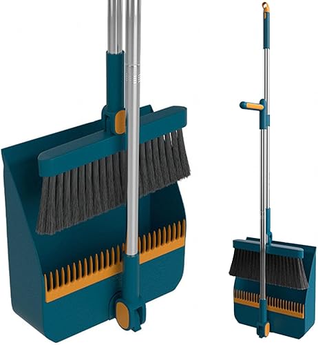 Juego de escoba y recogedor para el hogar, herramientas de limpieza plegables verticales, escoba y recogedor para oficina, hogar, cocina, vestíbulo,