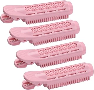 Conjunto de 4 rolos de cabelo conjunto de grampos de cabelo para cabeleireiro kit de onduladores de cabeleireiro faça você mesmo, ferramenta para modelar cabelos estilo de cabelo,bobes,rolos de cabelo,encrespadores de cabelo,ferramentas de curling Pink