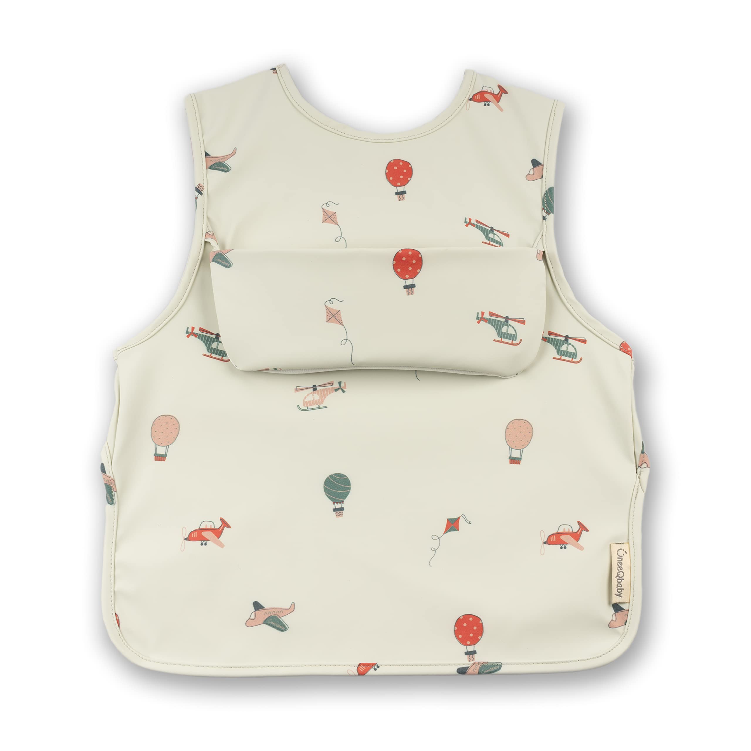 ÜneeQbaby Bavaglini Impermeabili (2 Pezzi), Senza Maniche, Certificato Oeko-TEX con Tasca sul Petto per Alimentazione & Gioco…