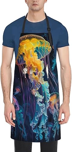 Miniatura 9 de Waterproof Apron With 2 Pockets,Kitchen Chef Aprons Bibs For Cooking Baking Painting Gardening Grooming