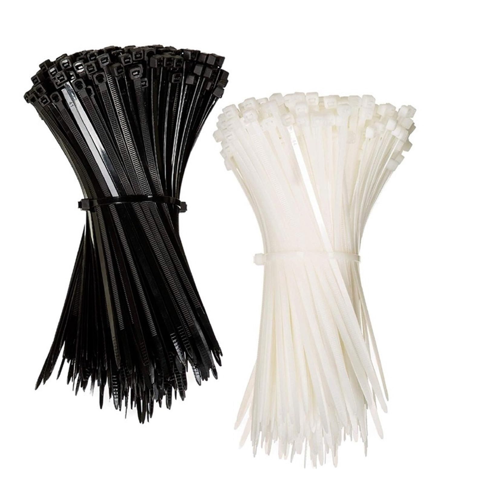 Nylon Cable Tie Buckle， Nylon Cable Ties 100 Pcs White Black 3x100-150mm(White,3x100mm)