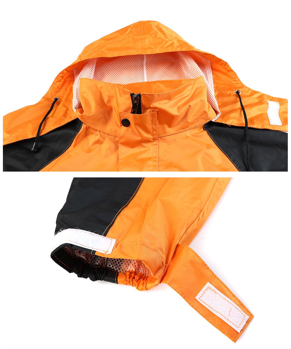 Hombre Traje de Lluvia Reflectante Traje de Agua Impermeable Conjunto de Chaqueta y Pantalón de Lluvia Traje Impermeable de Trabajo Chaqueta Impermeable