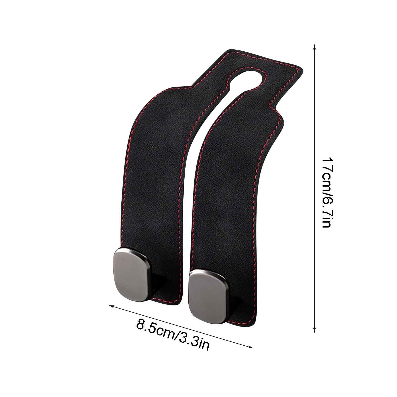 Headrest Hooks for Car, Car Seat Hooks for Headrest, Twin Hook Leather Car Headrest Hangers for Purses, Bags, Bottles, Seat Back Storage (Black 4pcs) — view 6