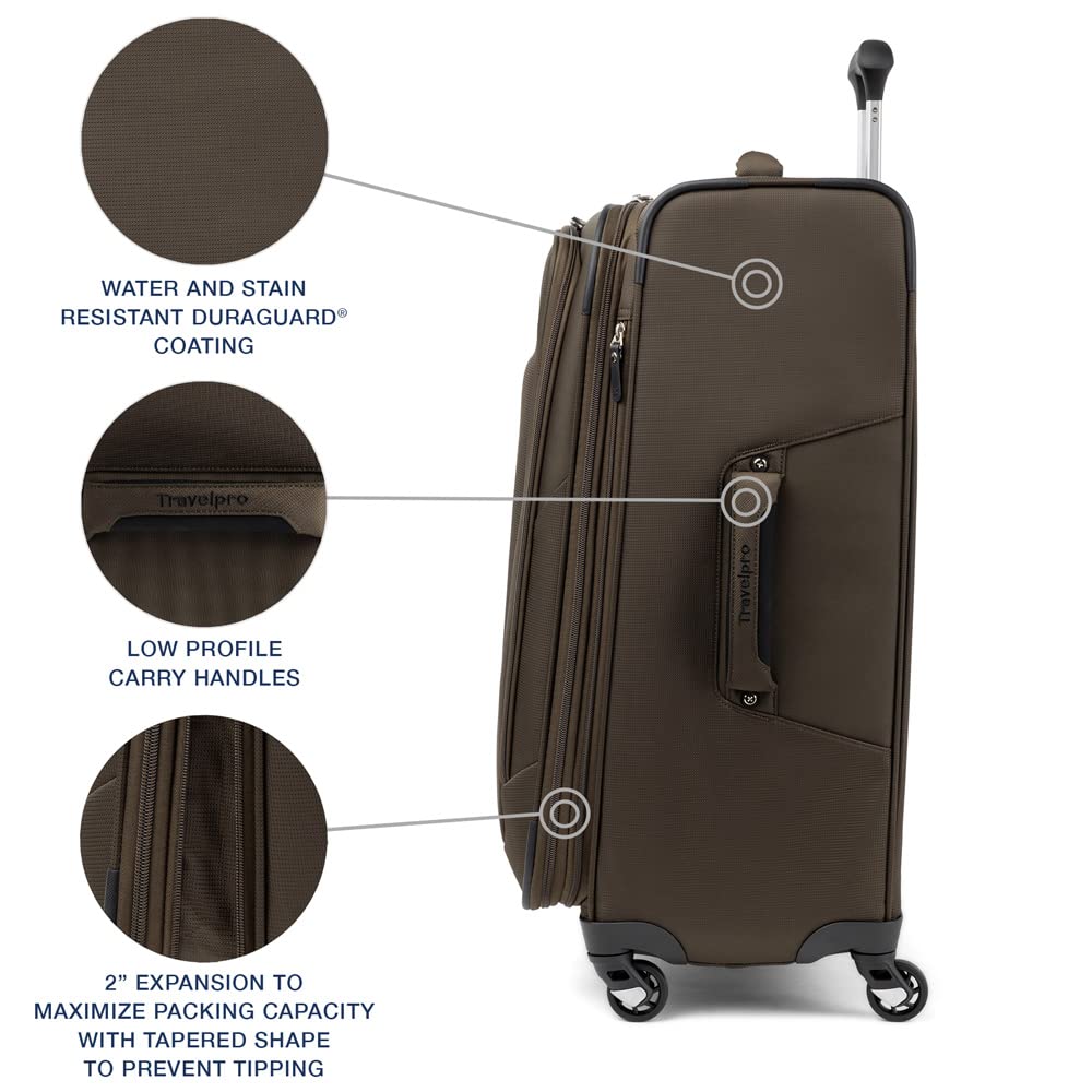 Travelpro Maxlite 5 Softside 2-delige set uitbreidbare handbagage met 4 zwenkwieltjes/zachte draagtas voor onder de stoel, lichtgewicht koffer, heren en dames, Champagne, Compact Carry-on 20-Inch Travelpro Maxlite 5 Softside 2-delige set uitbreidbare handbagage met 4 zwenkwieltjes/zachte draagtas voor onder de stoel, lichtgewicht koffer, heren en dames, Champagne, Compact Carry-on 20-Inch