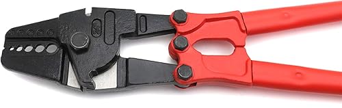 Miniatura 8 de HongK - Herramienta de prensado de estampación de swager de mano de 24" para cable de cuerda de alambre 116"- 316" PN ET-TOOL030-24-RED