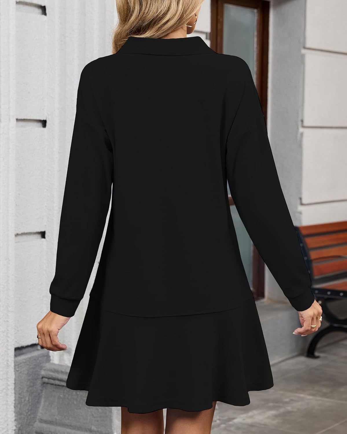 YEXPINE Women's Polo Dress Ruffle Hem Golf Tennis Mini Shirt Dresses ﻿ image 4