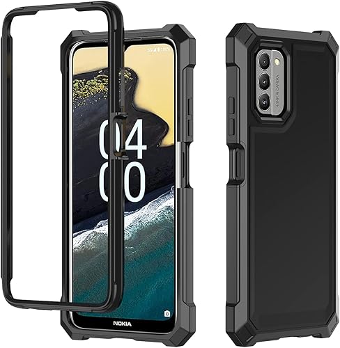 Miniatura 7 de Funda para Nokia G100Nokia C300, con protector de pantalla de vidrio templado 360 de cuerpo completo TPU suave parachoques a prueba de golpes