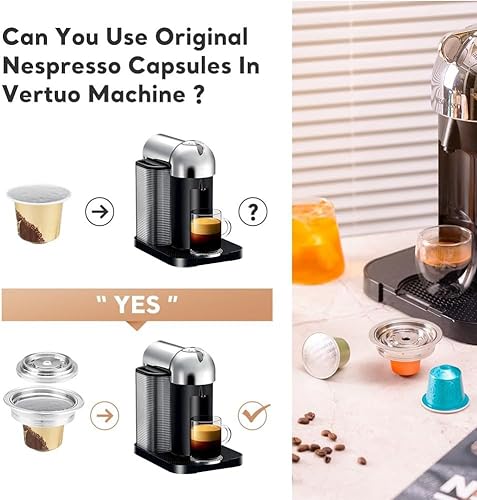 Miniatura 3 de Adaptador de cápsulas reutilizable N espressoVertuo compatible con Delonghi ENV135VertuoLine GCA1, convertidor de cápsulas de café BENFUCHEN de