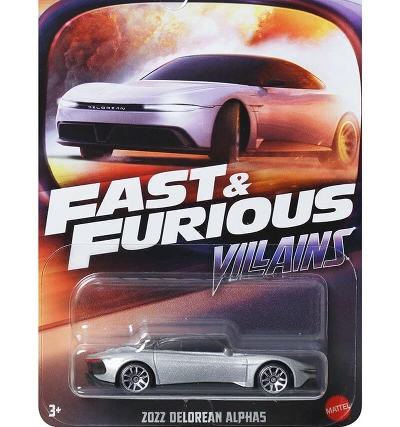 Image of 1:64 F & F Villains 2022 Delorean Alphas F&F Series Original HW Die-Cast Vehicle 5 /5 (Grey)