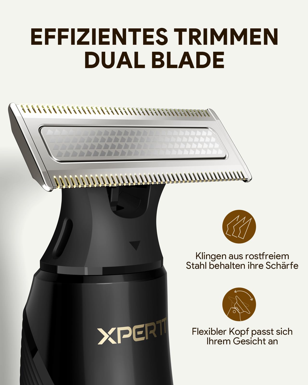 Styling Elektrischer Rasierer für das Gesicht, Bartschneider & Körperhaartrimmer Groomer Kit, Schnelllade-Rasierer mit Verstellbarer Trimmaufsatz von 0.4-9 mm, Tragbar für Reisen, Typ-C Kabellos