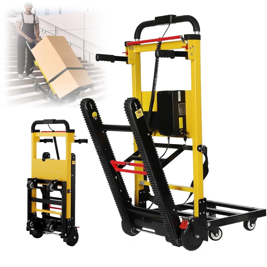 Montascale elettrico, carrello a mano resistente per scale, capacità di carico di 200 kg, sollevamento scale cingolato per spostare oggetti pesanti, design durevole e affidabile