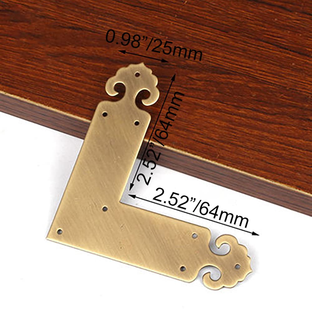 Angoli In Ottone Per Mobili - Paraspigoli Decorativi Bronzo, 6.5cm, Con Viti - Foto 7