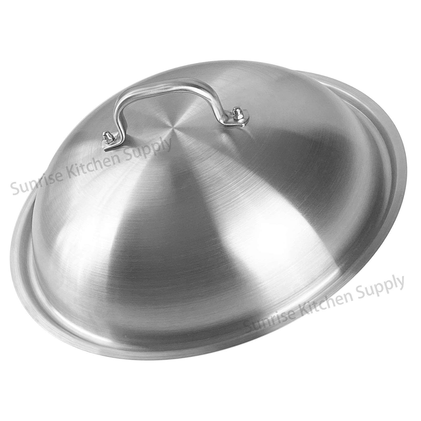 SUNRISE Heavy Duty Stainless Steel Wok Lid/Cover Dome (34cm), Fits 14