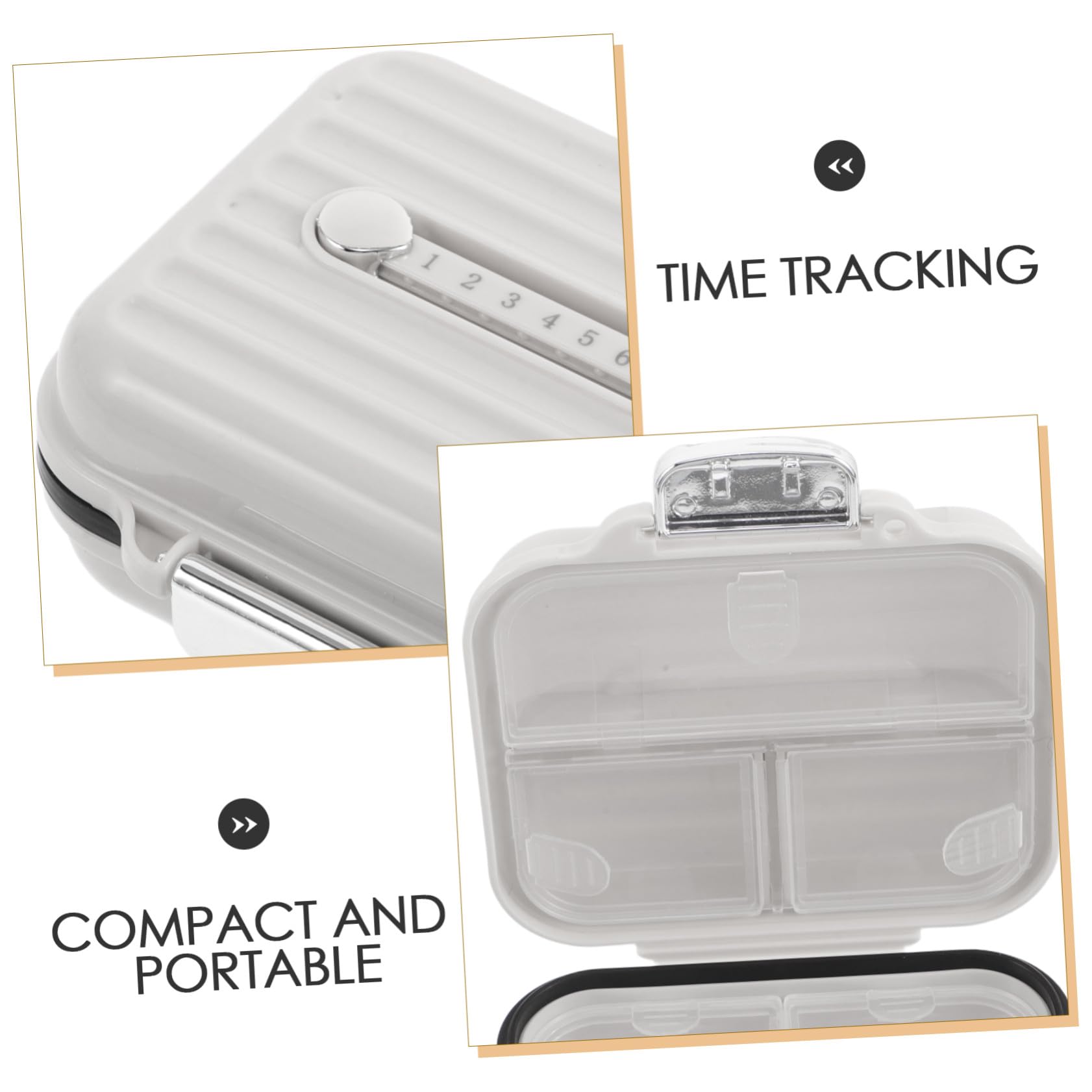 5 Stück Tragbare Medikamentenbox mit Fächern und Zeitknöpfen Kompakter Pillenorganizer für Tasche Leichtes Wöchentliches Tablettenetui Vielseitiger Medikamentenhalter für Unterwegs