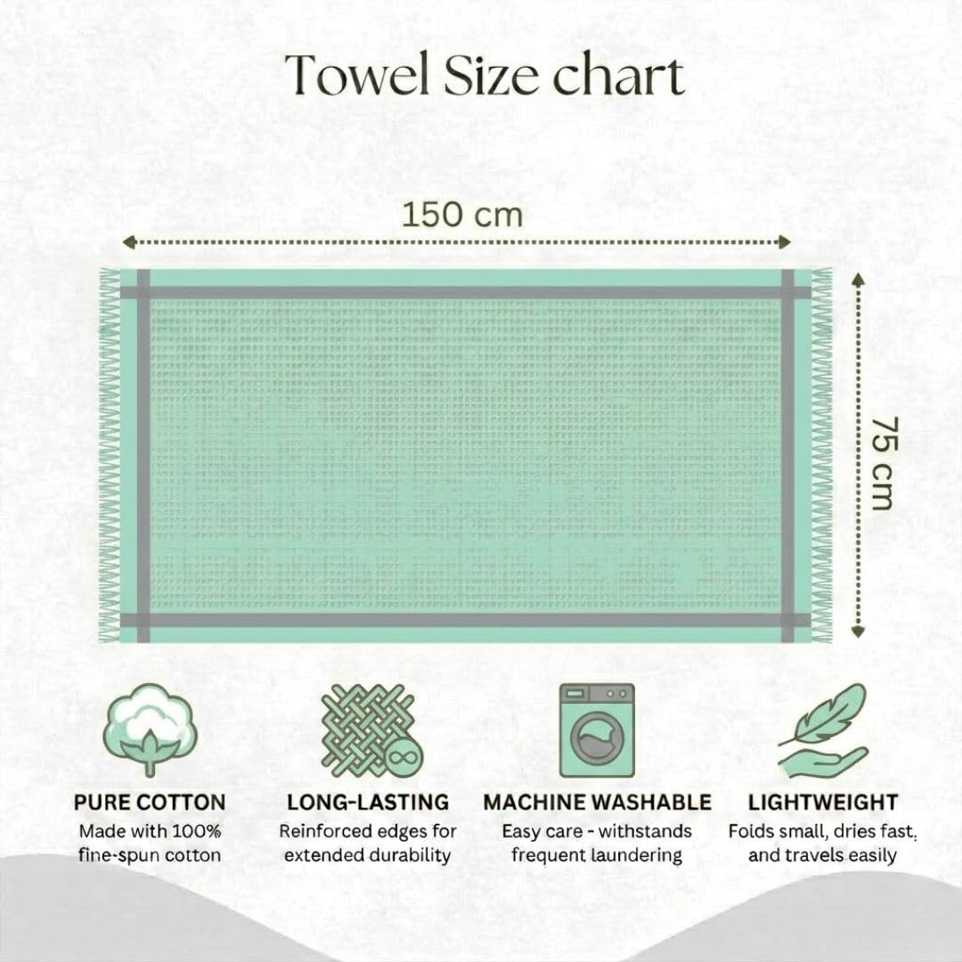 Athom Living 100% Cotton Bath Towels Pack of 4, Ultra Soft, Highly Absorbent, Quick Dry, Multicolour Large Size Towels for Everyday Use, Ideal for Home, Gym, and Travel 4