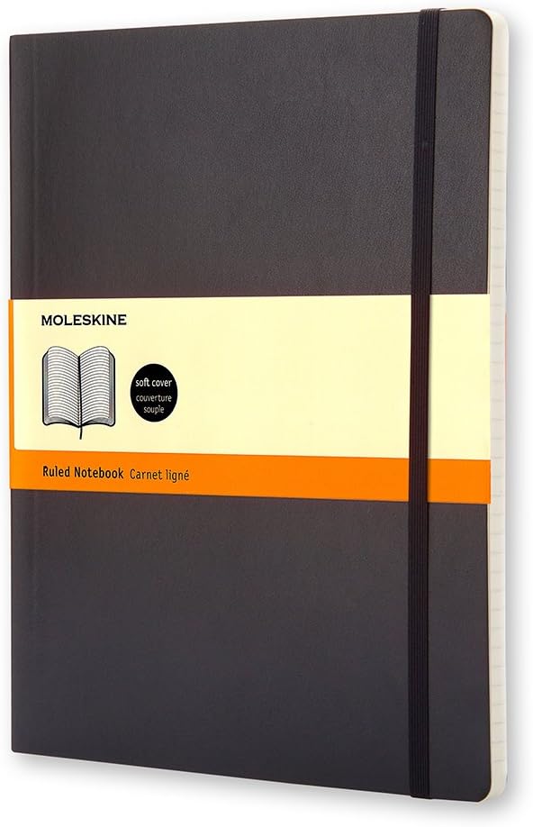 Moleskine Classic Notebook, Extra Large, Ruled, Black, Soft Cover (7.5 x 10) Diary – Notebook, May 27, 2009
