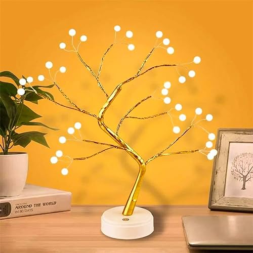 Miniatura 5 de Luz LED de árbol bonsái de mesa con 36 perlas, luz artificial blanca cálida para árbol de hadas, decoración para Acción de Gracias, boda, fiesta,