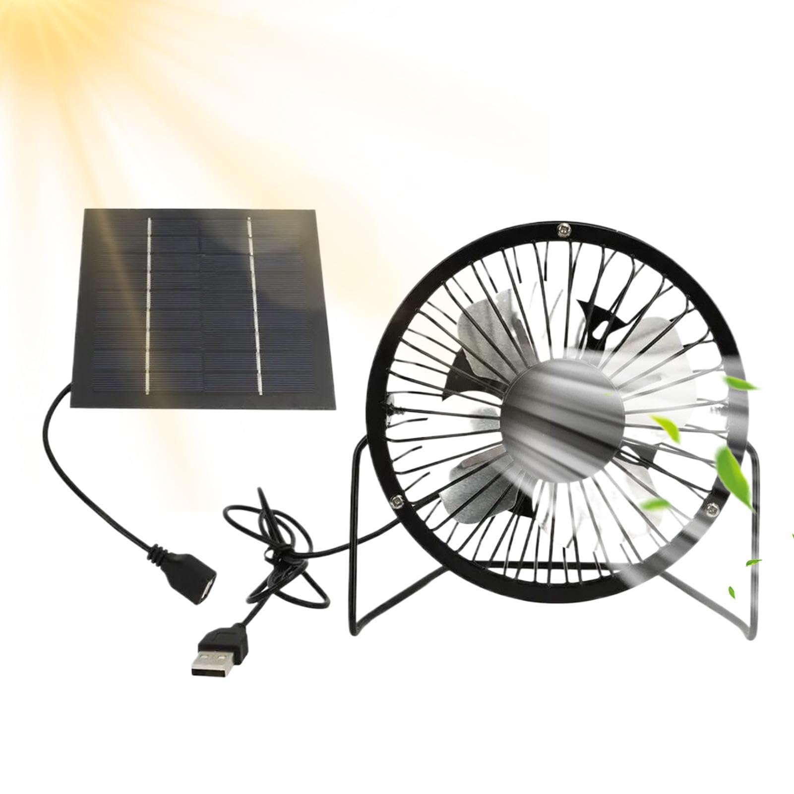 Générique Solar Fan for Greenhouse Cooling Portable 5W Waterproof