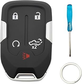 Smart Key Fob Cover Case Shell fit for 2022 2021 2020 2019 Chevy Silverado and GMC Sierra 1500 2500HD 3500HD Keyless Entry Remote Key Fob (Without Chip, 5 Buttons)