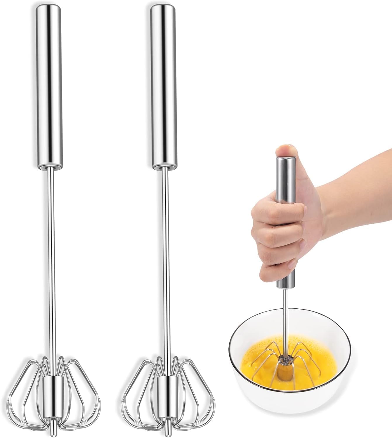 Upgraded Stainless Steel SemiAutomatic Whisk Stainless
