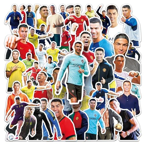 50 pegatinas de Cristiano Ronaldo, impermeables, para coches, ordenadores portátiles, monopatines, cascos y más