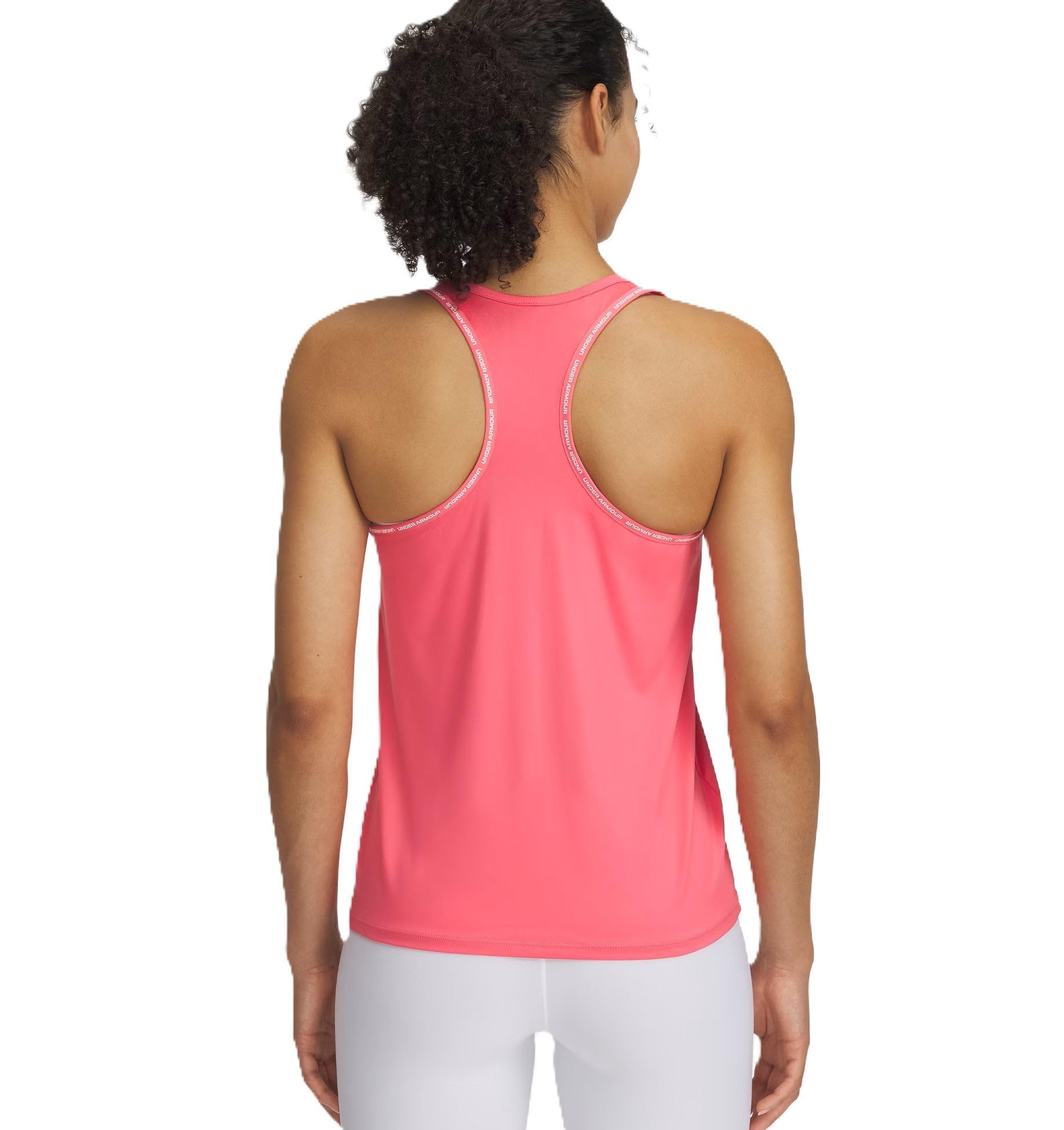 Under Armour Donna Tech Knockout Tank, Top Sportivo Donna, Canottiera Sportiva Leggera, Traspirante e Ottima per l'allenamento, Rosa/Bianco, XS