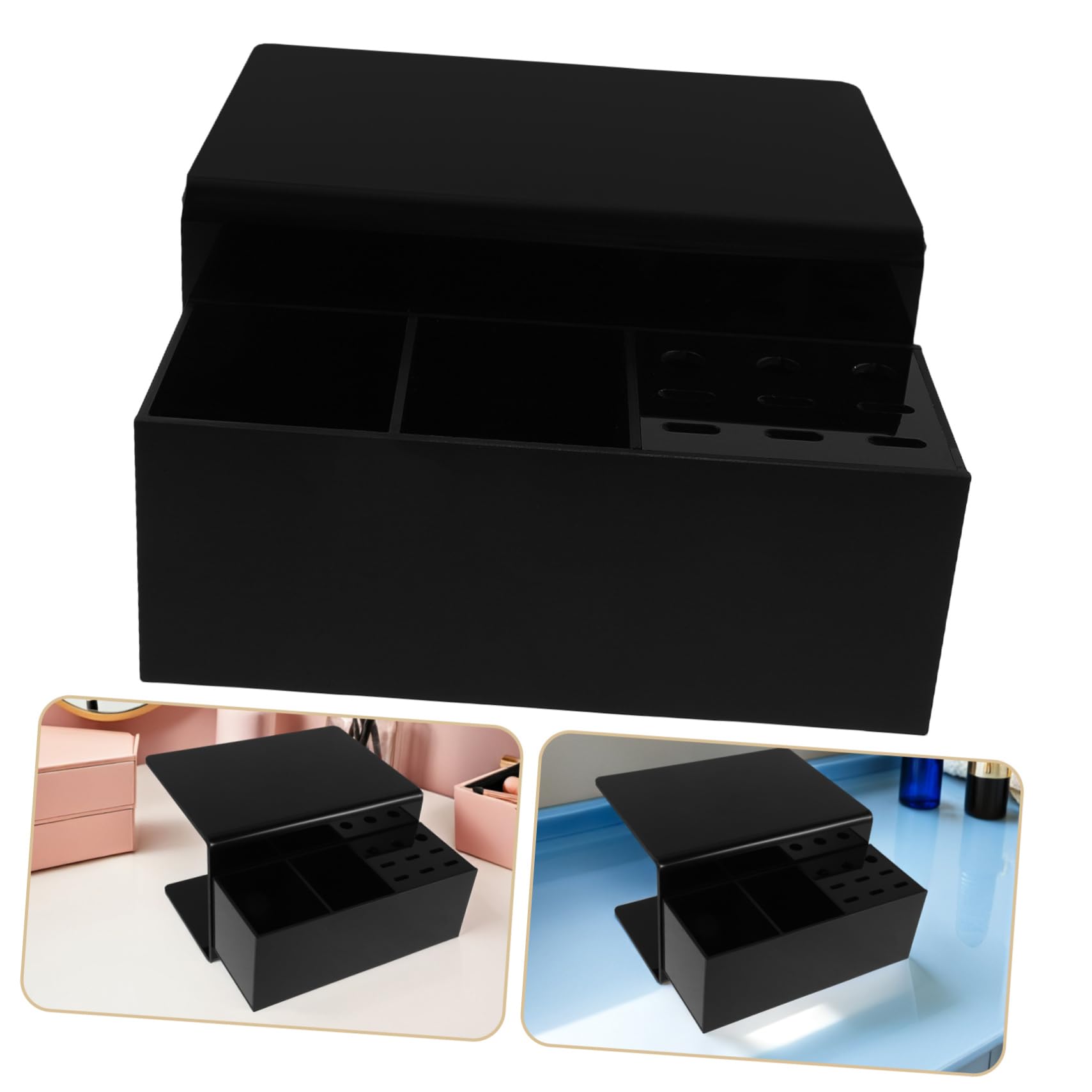 Hemobllo Organizador Desmontable para Pestañas con Almohadilla Ergonómica y Soporte Estable Cojín de Cuello Negro para Técnicos de Extensiones Salones Fácil de y Limpiar