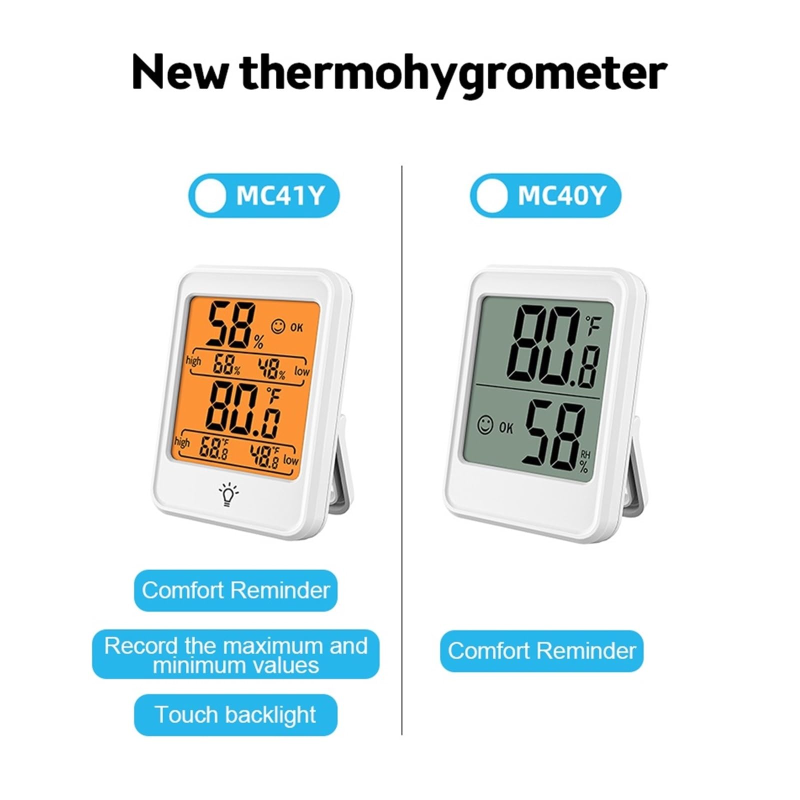 Termohigrómetro Digital LCD de Gran tamaño, termómetro higrómetro, medidor electrónico de Temperatura y Humedad para Interiores, Sensor, estación meteorológica